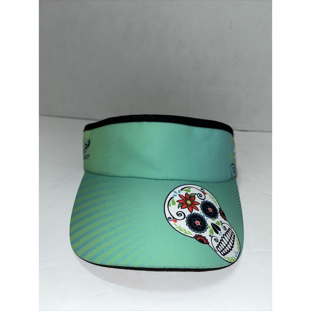 Headsweats‎ Women's Teal Sugar Skull Design "Day Of The Dead" Visor One Size